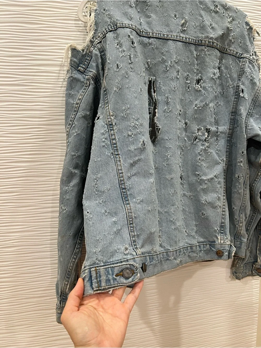 Carmar Light Blue Distressed Oversized Denim Jacket